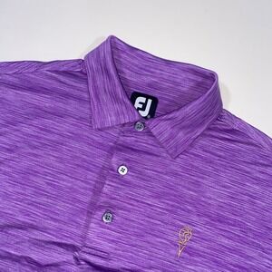 FootJoy Mens ProDry Purple Space Dye Golf Polo Shirt Size Medium Gold Logo
